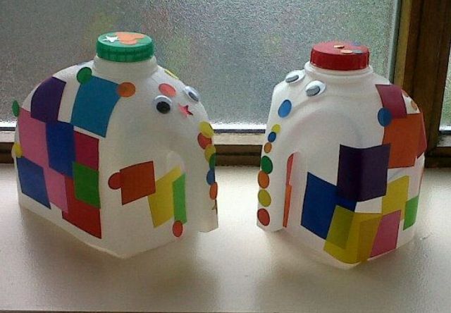 Milk bottles crafted